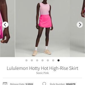 sonic pink lululemon hotty hot skirt high-rise
